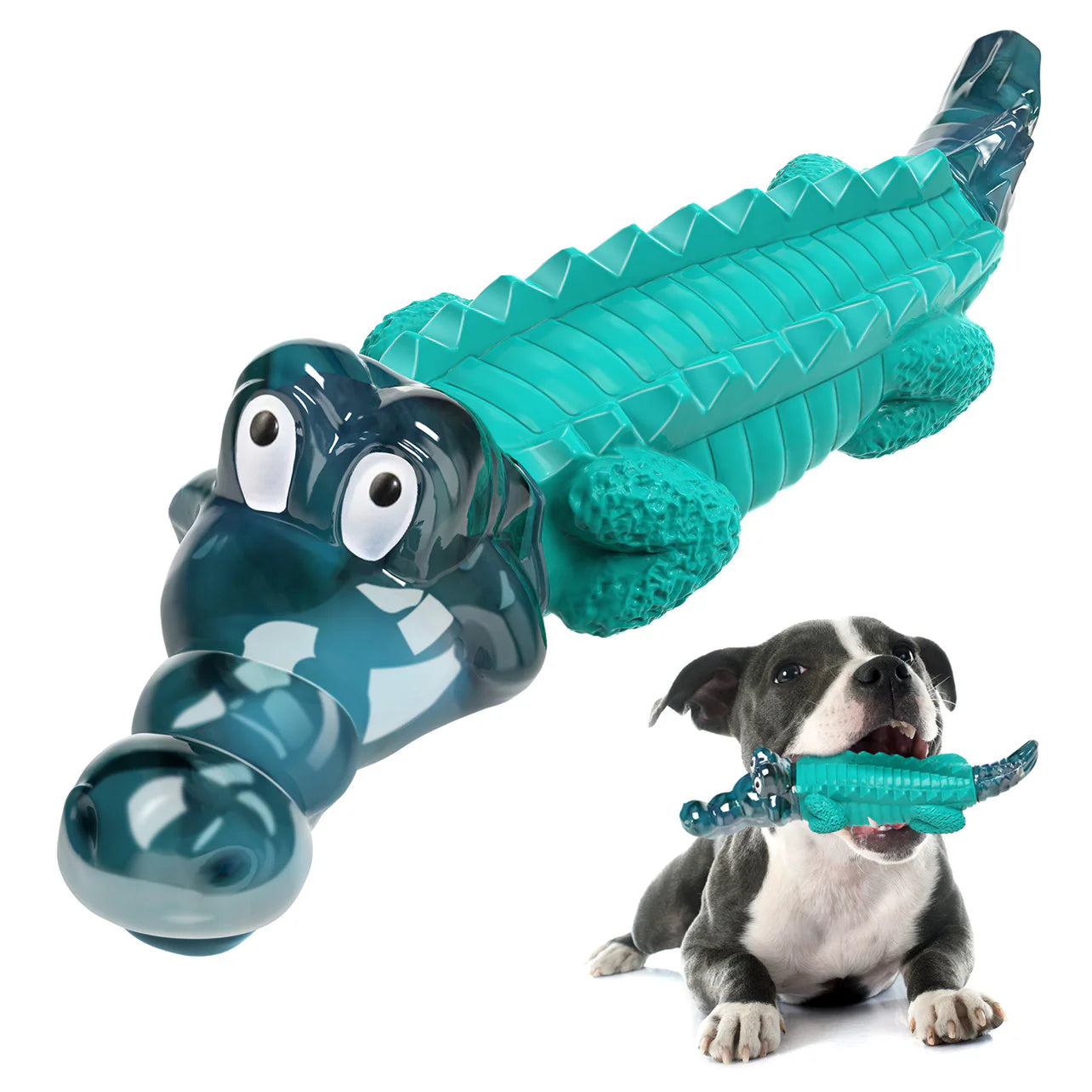 Blue Alligator Dog Chew Toy For Aggressive Chewers