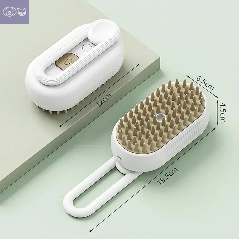 3 in 1 Pet Cat Dog Steamy Spray Cleaning Brush Electric Anti-splashing Hair Removal Massage Brush Pet Grooming Hair Removal Comb PawsMagics