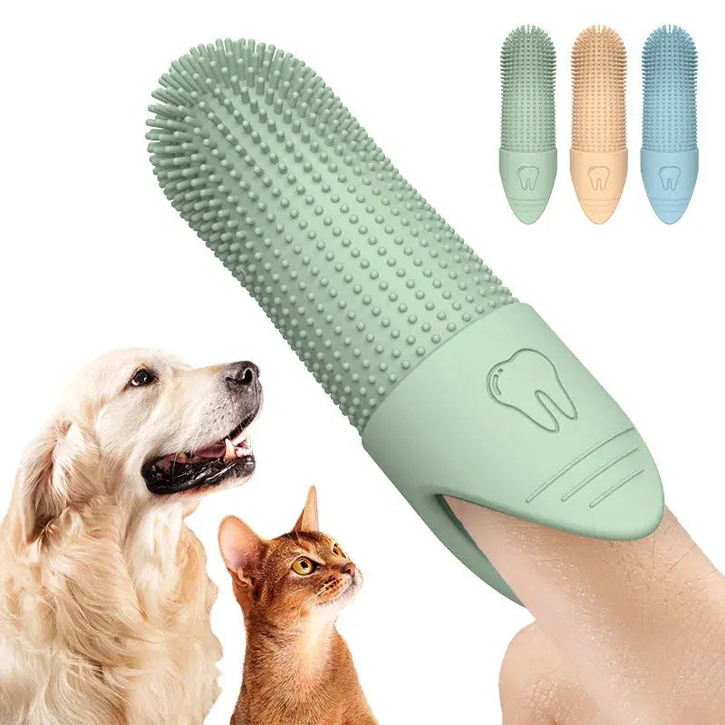 360° Dog Finger Toothbrush – Food Grade Silicone for Pets’ Dental Care PawsMagics