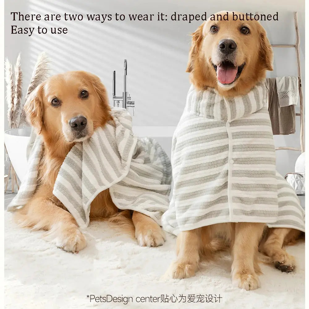 Absorbent Dog Bathrobe - Quick-Drying Towel for All Sizes PawsMagics