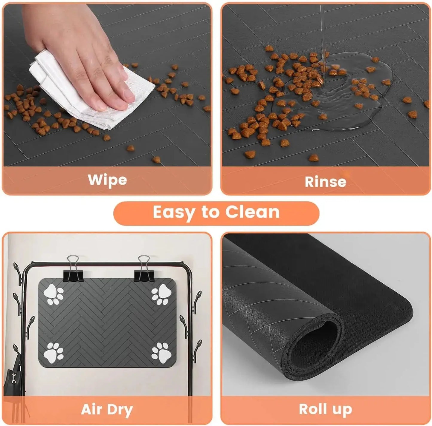 Absorbent Pet Feeding Mat with Waterproof Backing - Quick Dry for Dogs & Cats PawsMagics