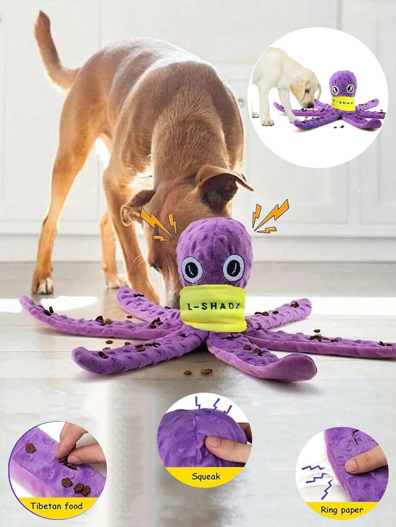 Dog Octopus Snuffle Toy – Interactive Slow Feeder and Enrichment Game PawsMagics