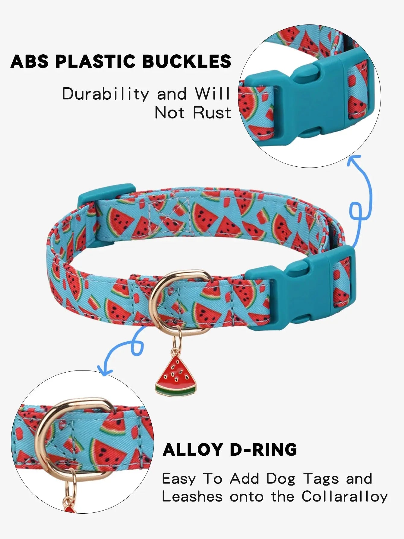 Fruit Pattern Dog Collar with Metal Pendant – Stylish & Comfortable PawsMagics