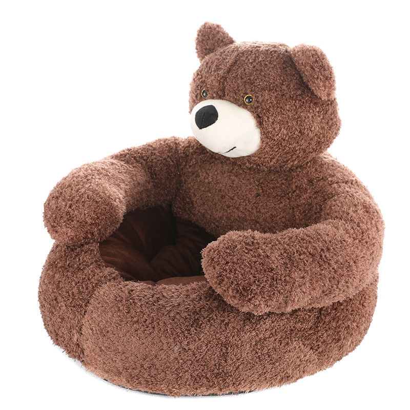 Teddy Bear Cuddler Pet Bed - PawsMagics