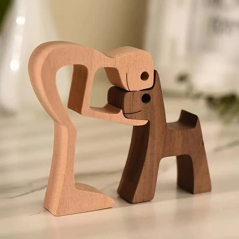 Handcrafted Wooden Puppy Dog Figurine – Gift & Home Decoration PawMoon