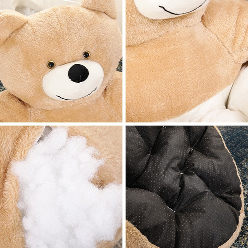 Teddy Bear Cuddler Pet Bed - PawsMagics