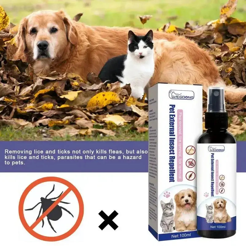 Pet Dog Cat Anti Flea Drops 100ml Insectcide Flea Lice Insect Remover Spray Flea And Tick Concentrate Formula Pet Flea Remover PawsMagics