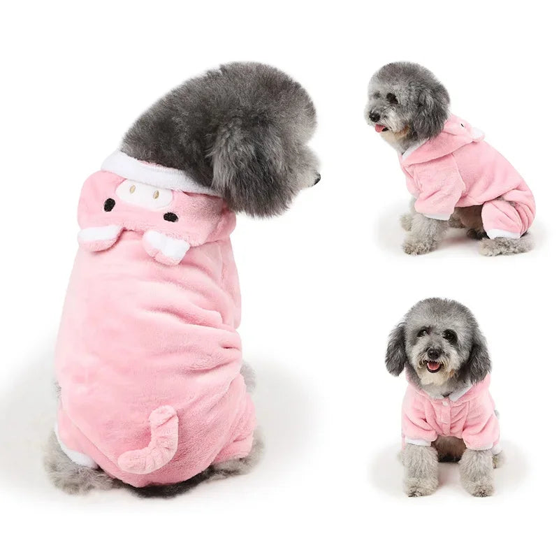 Fleece Soft Warm Dog Jumpsuits & Pajamas