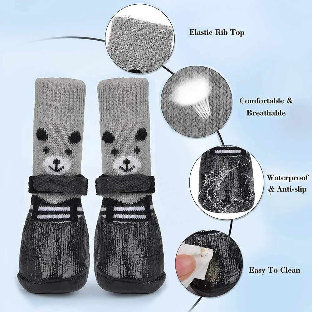 PawProtector™ Waterproof Breathable Dog Socks: Non-Slip & Adjustable - PawsMagics