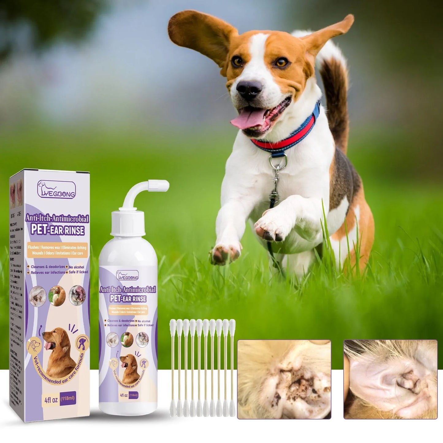 Pet Ear Cleaner - Infection Treatment for Dogs & Cats