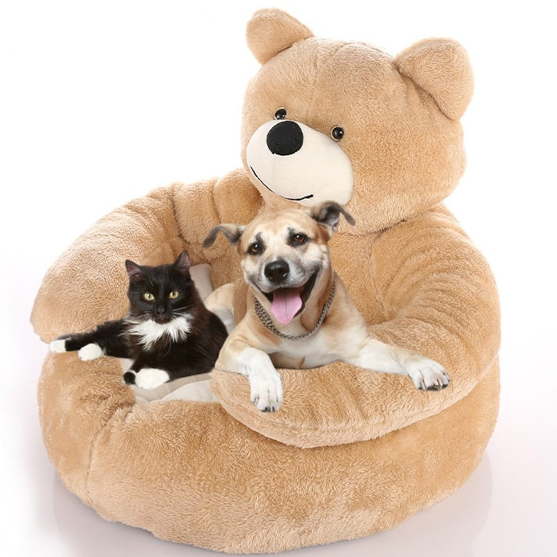 Teddy Bear Cuddler Pet Bed - PawsMagics