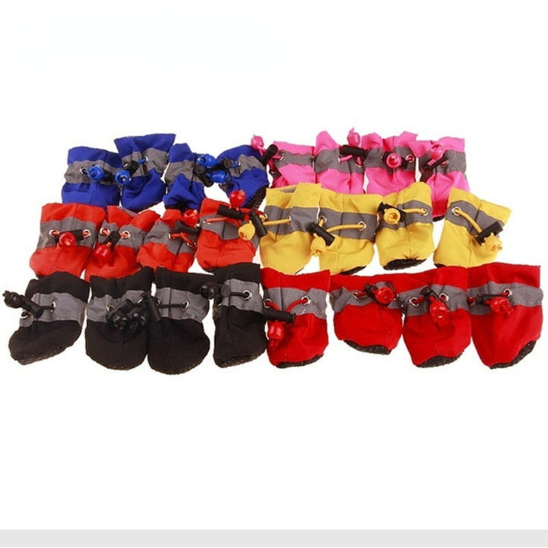 4pcs/set Waterproof Pet Dog Shoes Chihuahua Anti-slip Rain Boots Footwear For Small Cats Dogs Puppy Dog Pet Booties - PawsMagics