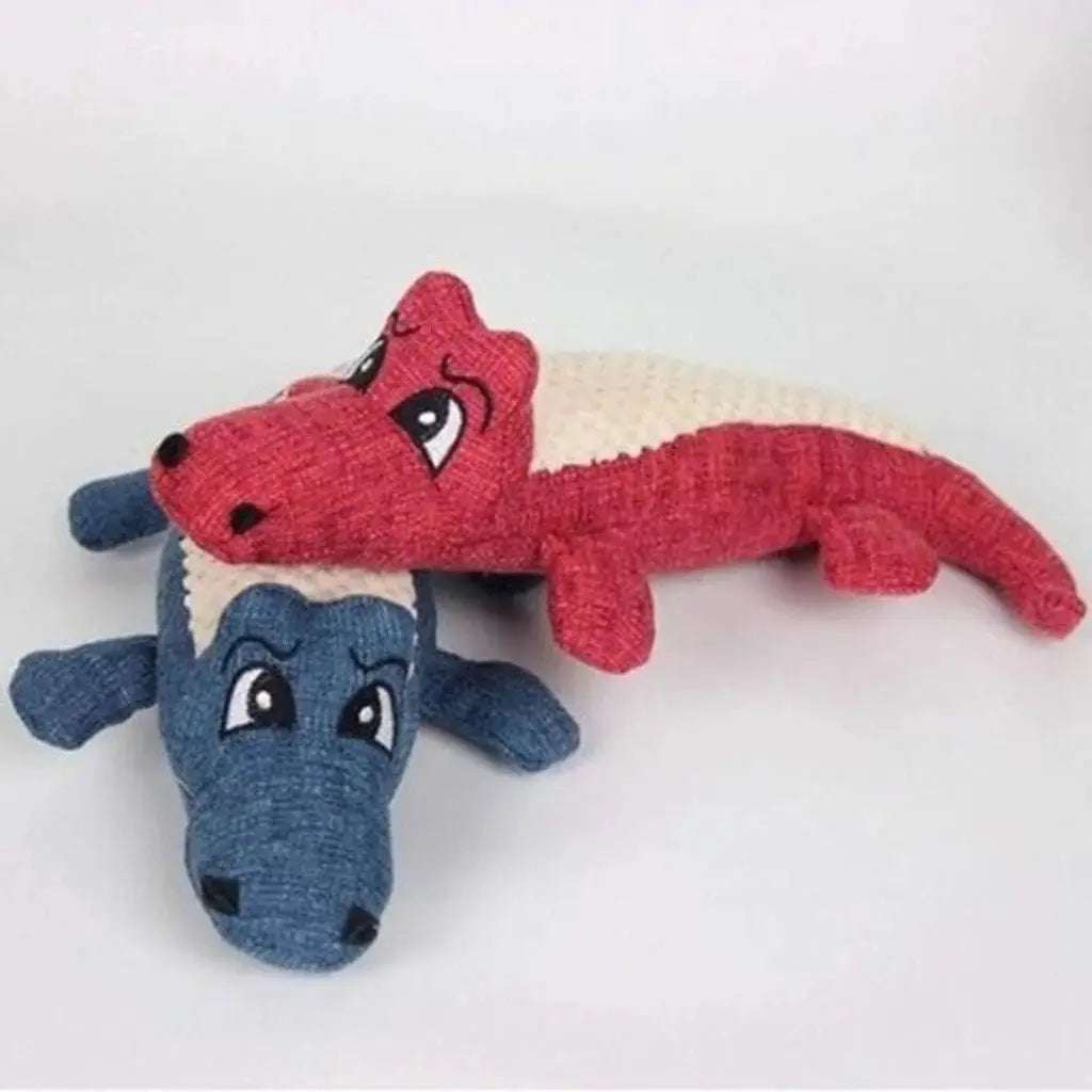 Squeaky crocodile plush for aggressive chewers🐾 - PawsMagics