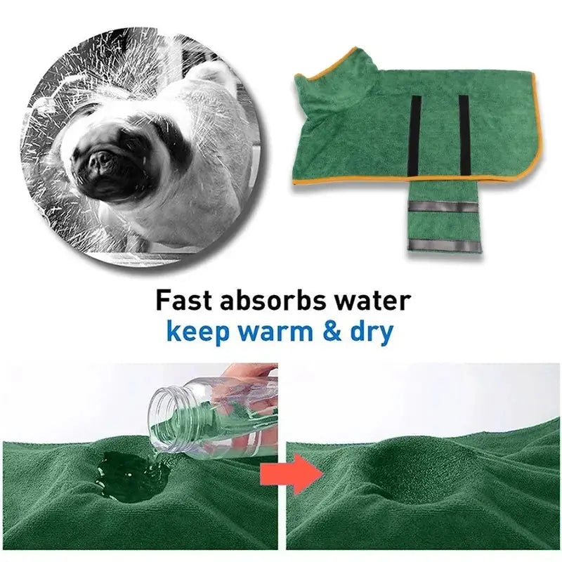 Super Absorbent Dog Bathrobe - PawsMagics