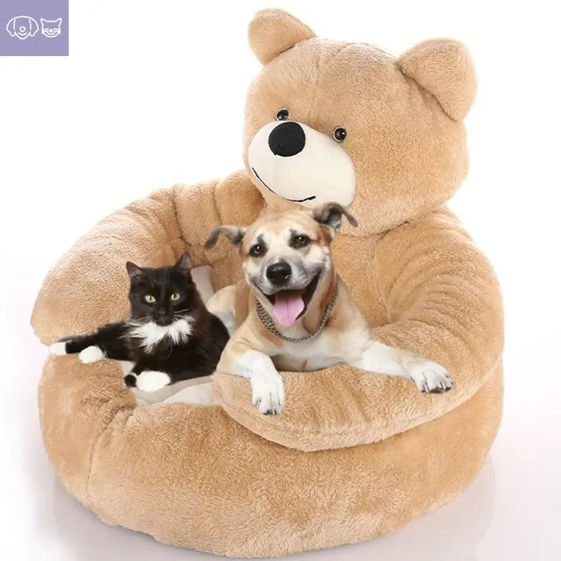 Teddy Bear Cuddler Pet Bed - PawsMagics