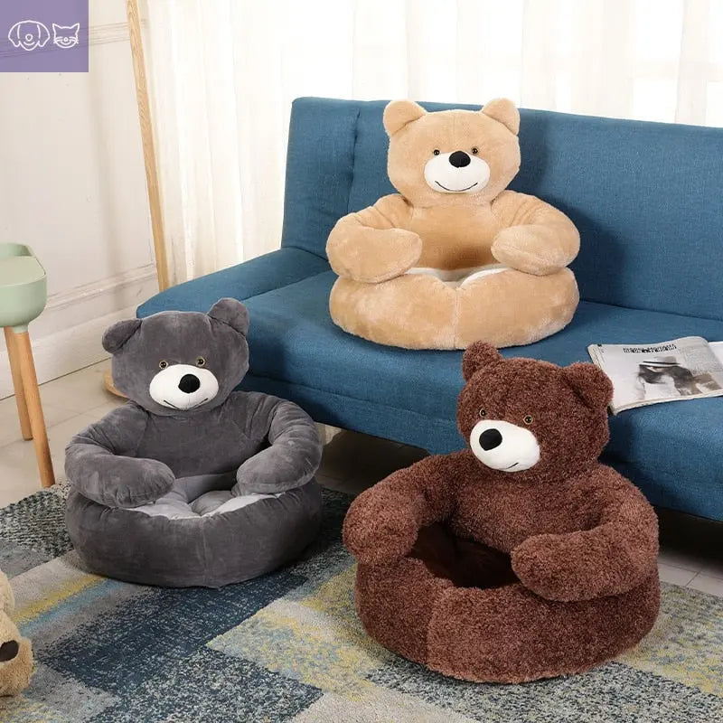 Teddy Bear Cuddler Pet Bed - PawsMagics