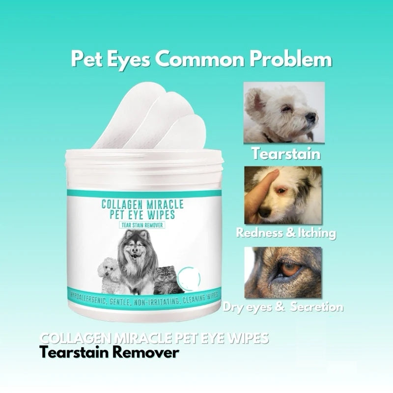 EyeBright™ Collagen Miracle Pet Eye Wipes (130 Pcs)